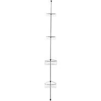 Bathroom Basics Extendable 4Tier Corner Caddy Silver