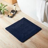 Super Soft Reversible Navy Square Bath Mat Green
