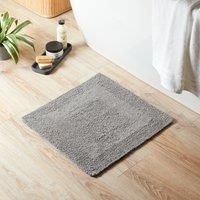 Super Soft Reversible Silver Square Bath Mat Green