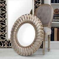 Leaf Round Wall Mirror 75cm Champagne Champagne Gold