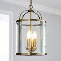 Hurricane 3 Light Pendant Antique Brass Ceiling Fitting Bronze