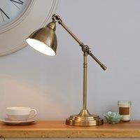 Lever Arm Antique Brass Desk Lamp Bronze