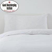 Non Iron Plain Dye White Kingsize Pillowcase Pair