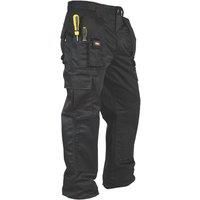 Lee Cooper Workwear Mens Multi Pocket Easy Care Heavy Duty Knee Pad Pockets Safety Work Cargo Trousers Pants, Black, Size 42W/29L (Short)