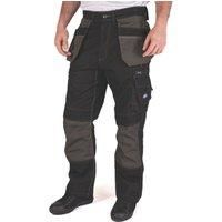 Lee Cooper Workwear LCPNT224 Mens Contrast Multi & Holster Pocket Kneepad Work Safety Cargo Pants Trousers, Black, 32W / 33L