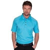 Island Green Men's Top Stitch Golf Polo Shirt in Turquoise | Size: Small