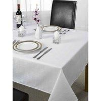Emma Barclay Chequers - Jacquard Table Cloth in White - 70x108 (178x274cm)
