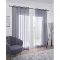 Emma Barclay Aries - Eyelet Voile Curtain Panel in Silver - 57x72 (145x183cm)