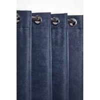 Emma Barclay Ambiance Thermal Blackout Eyelet Curtains – 3D Embossed Curtains With Reflective Reverse Weave in Navy - Width 66 x Drop 54" (168 x 137cm)