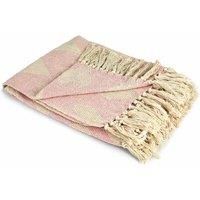 Emma Barclay Heart - Recycled Cotton Throw With Heart Design in Blush Pink - 90x100 (228x254cm)