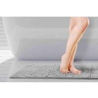 Emma Barclay Soft Touch Non-Slip Bathroom Rug in Silver - Bath Mat 45x75cm