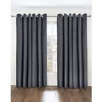 Velvet Thermal Blackout Curtains Geometric Eyelet Ring Top 116x137cm 46x54 Black