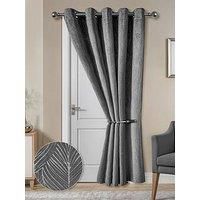 Very Home Leaf Velvet Eyelet Door 46X84 Blackout