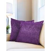 Leaf Embossed Velvet Filled Cushion 43X43Cm