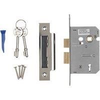 Smith & Locke 3 Lever Nickel-Plated Mortice Sashlock 65mm Case - 44mm Backset (7620G)