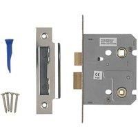 Smith & Locke Polished Chrome Bathroom Mortice Lock 76mm Case - 57mm Backset (1840G)