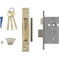 Smith & Locke Fire Rated Stainless Brass BS 5-Lever Mortice Sashlock 66mm Case - 45mm Backset (6350G)