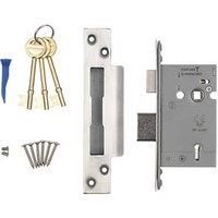 Smith & Locke Fire Rated Satin SS BS 5-Lever Mortice Sashlock 66mm Case - 45mm Backset (4828G)