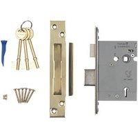 Smith & Locke Stainless Brass BS 5-Lever Mortice Sashlock 78mm Case - 57mm Backset (4467G)