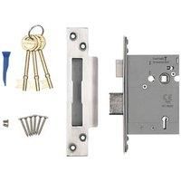Smith & Locke Fire Rated Satin Stainless Steel BS 5-Lever Mortice Sashlock 78mm Case - 57mm Backset (2992G)
