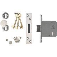 Smith & Locke Satin SS BS 5-Lever Mortice Deadlock 77mm Case - 57mm Backset (2506G)