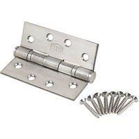 Smith & Locke Satin Stainless Steel Grade 13 Fire Rated Ball Bearing Square Hinges 102x76mm 2 Pack (2900G)