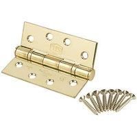 Smith & Locke Stainless Brass Grade 13 Fire Rated Square Ball Bearing Hinges 102x76mm 2 Pack (1698G)