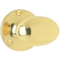 Smith & Locke Oval Mortice Knobs Pair Polished Brass 55mm (4366H)
