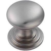 Fingertip Design Victorian Mushroom Cupboard Knob Pack Satin Stainless Steel 32mm (6405P)