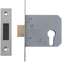 Smith & Locke Fire Rated Nickel-Plated Euro Profile Deadlock 76mm Case - 57mm Backset (4701P)