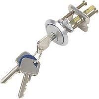 Smith & Locke Fire Rated Night Latch Replacement 5-Pin Rim Cylinder Satin Chrome 43mm (5084T)