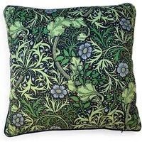 William Morris Seaweed Cushion - 40 x 40cm Piped Soft Brushed Velvet