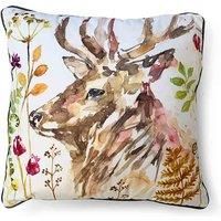 Jennifer Rose Stag Cushion - 40 x 40cm Piped Soft Brushed Velvet