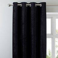 Chenille Black Eyelet Curtains Black