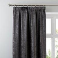 Chenille Grey Pencil Pleat Curtains Grey