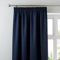 Solar Navy Blackout Pencil Pleat Curtains Navy Blue