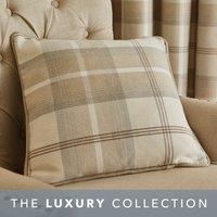 Highland Check Natural Cushion Light Brown / Natural