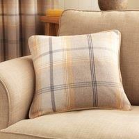 Highland Check Ochre Cushion Ochre Yellow, Black and Grey