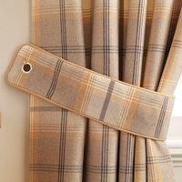 Highland Check Ochre Tiebacks Ochre