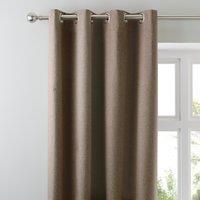 Luna Brushed Mocha Blackout Eyelet Curtains Brown