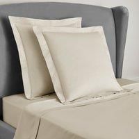 Dorma 300 Thread Count 100% Cotton Sateen Plain Cream Continental Square Pillowcase Cream
