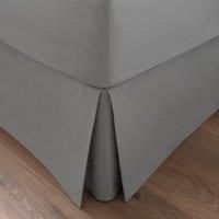 Dorma 300 Thread Count 100% Cotton Sateen Plain Silver Pleated Valance Silver
