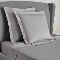 Dorma 300 Thread Count 100% Cotton Sateen Plain Silver Continental Square Pillowcase Silver