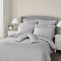 Dorma 300 Thread Count 100% Cotton Sateen Plain Silver VShaped Pillowcase Silver