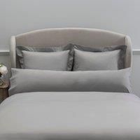 Dorma 300 Thread Count 100% Cotton Sateen Plain Silver Bolster Pillowcase Silver