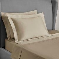 Dorma 300 Thread Count 100% Cotton Sateen Plain Natural Oxford Pillowcase Beige
