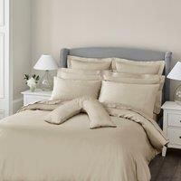 Dorma 300 Thread Count 100% Cotton Sateen Plain Natural VShaped Pillowcase Beige