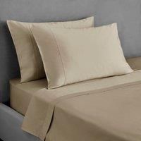 Dorma 300 Thread Count 100% Cotton Sateen Plain Natural Cuffed Pillowcase Beige