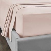 Dorma 300 Thread Count 100% Cotton Sateen Plain Fitted Sheet Blush