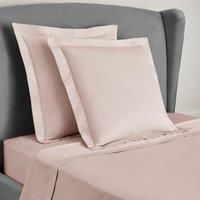 Dorma 300 Thread Count 100% Cotton Sateen Plain Blush Continental Square Pillowcase Blush